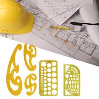 Landscape Templates Ruler Set Drainage Drafting Tools Measuring Symbols Orange Stencil for bathroom 5 Pieces