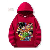 Anime hoodie 3-14 Years Kids DragonBall Clothes Goku Hoodie Boys Girls Sporty Ideal Daily Outdoor Wear Boys Hooded Sweatshirt 140