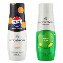 Set of 2 water concentrates. Sodastream PepsiMAX Mango + Lemon Lime syrup