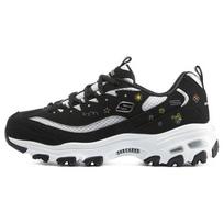 Skechers DLites 1.0 Gėlėtas Meškinas Audinys Oda Sportiniai Universalūs Smūgius Sugeriantys Patvarūs Žemi Batai Tėčio Batai Moteriški Kedai Juoda Balta 896155-BKW 36.5