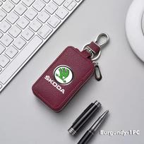 Car Key Protector Bag Key Holder Mini Auto Key Case Wallet Zipper Bag Keychain For Skoda Kamiq Karoq Octavia 2 3 Rapid Scala