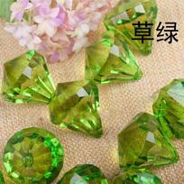 20Pcs/Pack 25Mm Hanging Pendant Diamond Chandelier Acrylic Crystal Beads Home Wedding Party Diy Decoration 23x25mm (DxH) žolės žalia spalva