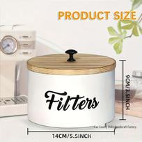Country-Style Retro Wood Coffee Filter Storage Box balta