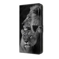 Liūtų modeliu dažytas mobiliojo telefono korpusas, skirtas iPhone, Samsung Xiaomi Redmi Motorola Nokia Sony LG odinis dėklas Xiaomi 11T Pro