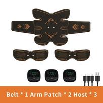 EMS Muscle Stimulator ABS Trainer Abdominal Toning Belt Muscle Toner Body Arm Leg Belly Lose Weight Fat Burn Home Gym Fitness brown
