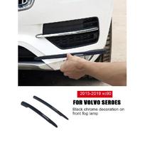Skirta Volvo XC90 priekinio rūko žibinto juostelė juoda dekoratyvinė chromuota automobilio lipdukas automobilio aksesuarai 2015- 2pcs black