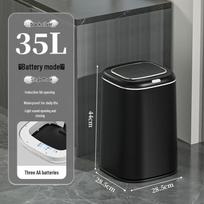 2026 Išmanus indukcinis šiukšliadėžė - 40L LED sandarus užraktas su kvapo kontrole svetainei 40L black