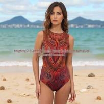 Women's European & American One-Piece Swimwear for Beach & Training XXL brown