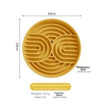 Silicone Slow Feeder Anti-Choking Non-Slip Pet Slow Feeder Bowl Eco-Friendly Anti-Gulping Pet Feeding Mat for High-Energy Pets geltona