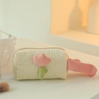 Cream Corduroy High-value Cosmetic Bag Instagram Style Cute and Convenient Large Capacity Portable Travel Wash Storage Bag