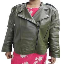 Women's Real Green  LAMBSKIN Leather,Moto BIKER Jacket, Slim-Fit, Long Sleeves , STYLISH and Beautiful Look Jacket ,Gift For Women's XS žalia