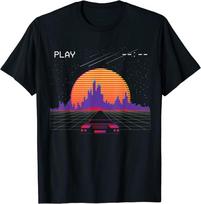 Cyberpunk Outrun Synthwave Sunset Fast Car Aesthetic Unisex T-Shirt S