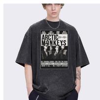Reperis Retro Rock Arctic Monkeys Muzikos Albumas Grafinis Oversized Ins vyriški marškinėliai Atsitiktiniai vintažiniai skalbta medvilnė S black