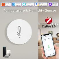 Round ZigBee Temperature Humidity Sensor Smart Hygrometer Thermometer Smart Life APP&Voice Control Work With Alexa Google Home