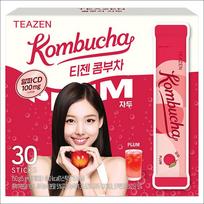 TEAZEN Kombucha Slyvų skonio (5g x 30 pakelių) - Alfa-CD formulė 5g x 30 Sticks x 1Box