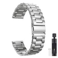 20mm 22mm nerūdijančio plieno apyrankė, skirta Samsung Galaxy Watch 7 6 5 4 5Pro 40/44mm 4/6 Classic 43 47mm metalinė juosta, skirta Huawei GT5 4Pro 22mm sidabras