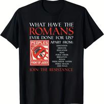Vyriški Monty Python Ką romėnai mums davė? Juokingi romėnų istorijos marškinėliai Laisvo kirpimo Retro grafinis marškinėlis 4XL