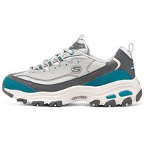 Skechers DLites 1.0 Uranus Leather Trendy Low-Top Dad Shoes Women sneaker White Blue Gray 896262-GYBL 35