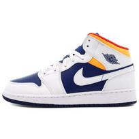 (GS) Air Jordan 1 Mid 'White Deep Royal Blue' Kids' 554725-131 EU 38.5