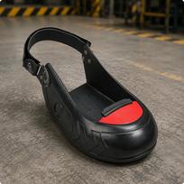 Aluminum Toe Overshoe Rubber Sole Foot Guard Slip Resistant Protection for Visitors, Red M