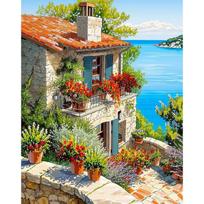 GATYZTORY Paint By Number Kits Landscape House Seaside Handpainted Picture By Numbers Town On Canvas Home Decor DIY Gift 30x20cm no frame