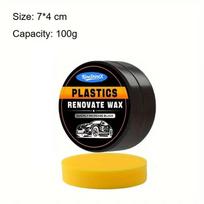 Car Plastic Restorer Polish Leather Care Cream Tire Shine Wax Anti-Aging Scratch Repair for Interior Exterior Auto Detailing 100g juoda