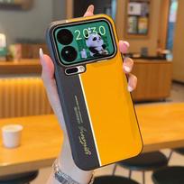 For Xiaomi Mi 17 Pro Max Case Fashion PC+PU Leather Camera luminous Protect Back Cover Case For Xiaomi Mi 17 17Pro Phone Shell Xiaomi 17 geltona