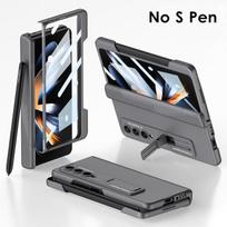 Magnetic Hinge Case For Samsung Galaxy Z Fold 4 5g Cover Side Pen Holder Hard Pc Front Film 360 Full Protection Case No Pen No S Pen