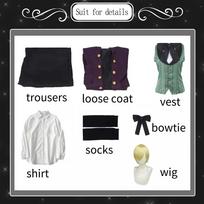 Juodasis Butleris Alois Trance Cosplay Kostiumas Japonijos anime karnavalinio vakarėlio Velnio uniforma L-(Costume+Wig) gray