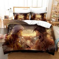 New Attack On Titan Bedding Set Single Twin Full Queen King Size Attack On Titan Bed Set Children Kid Bedroom Duvet Cover Sets EU single(135x200cm)
