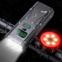 Bike Lights Set, Ultra-Long Battery Life 9000  Bike Light r Night Riding, Bike Headlight and Rear, IPX6 , All-Aluminum Construction – Ideal One Size juoda