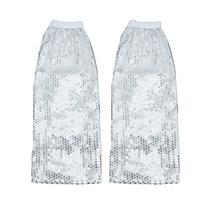 Punk Hip Hop Leg Sleeves Shiny Glittering Knee High Leg Socks Sequins Leg Warmers  Dance Costume juoda