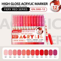 GuangNa Direct Liquid Hardhead High-gloss Acrylic Marker for Student Notebook Writing DIY Painting Graffiti Pen Manga 12 Colors