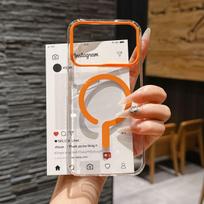 For Xiaomi POCO F8 Ultra Case Hard PC Transparent Magnetic wireless charging Protective Back Cover Case For POCO F8 Pro Shell Poco F8 Pro oranžinė