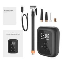 Car Air Compressor Digital/Button Tire Inflation Pump LED Lamp Tire Compression Pump Compressor For Car Motorcy Accessories black