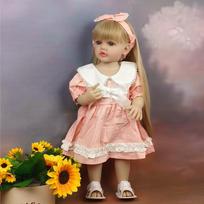 Long Hair Realistic Princess 55 CM Reborn Baby Dolls Full Body Silicone with Clothes Baby Girl Soft Toddler Bebe Birthday Gift Toy 55cm