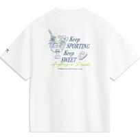 Li-Ning Sports Lifestyle Series Sweat-Absorbing Comfortable Loose Round Neck Short Sleeve T-Shirt Women T-Shirts Off-White AHSU522-1 XL white