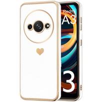 Silicone Case for Xiaomi Redmi A3 - Flexible - Anti-Scratch Protection - Heart Pattern