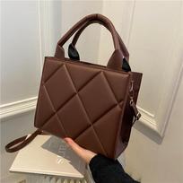 Solid Color Women's Bag 2024New Spring Lingge PU Handheld One Shoulder Crossbody Bag Fashion Women's Bag MIT ruda