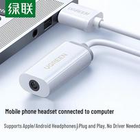 UGREEN USB to 3.5mm Audio Adapter External Sound Card