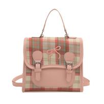 PU College Style Backpack Handbag Teens School Bag Simple Women Crossbody Bag  Girls rožinė