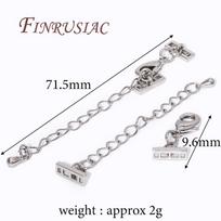 1-5Pcs/Lot Rhodium Plated Extension Chain with Lobster Clasp For Jewelry Connectors Findings,Accessories For Bracelets 1 piece