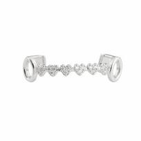Double Glossy Charm Teeth Grillz Hip Hop Love Drill Braces Trendy Men Women Jewelry  Tooth Socket Gold Lower Teeth