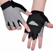 Fingerless Half Finger Gloves Anti-slip Elastic Shock Gym Training Gloves Breathable Unisex Women Men Cycling Gloves L pilka