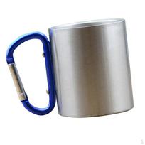 10oz Camping Coffee Mugs-Portable-Metal-Hook-Travel-Tea-Beer-Unbreakable-Cup For Outdoor Activity žalia