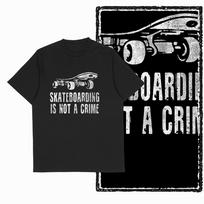 Coolmind YD Skateboard Cotton Exclusive Pattern Mens and Womens Tshirt Large Skateboard Cool Black Novel Tshirt S