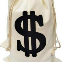 Halloween Thief Cosplay Set: Canvas Money Bag, Dollar Knit Hat, Gloves, Eye Mask One Size