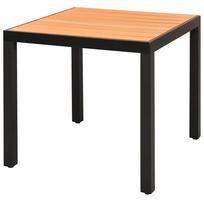 vidaXL Sodo stalas, rudas, 80x80x74cm, aliuminis ir WPC