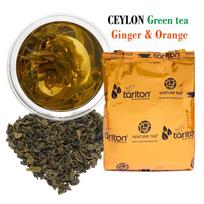 Imbiero ir apelsino Ceilono žalia biri didelių lapų arbata, Ginger & Orange Green tea, Tarlton, 100 g