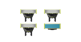OneBlade QP945/50 Komplektas: 3 x 360 ir 1 x nuo trinties a. peiliukas
